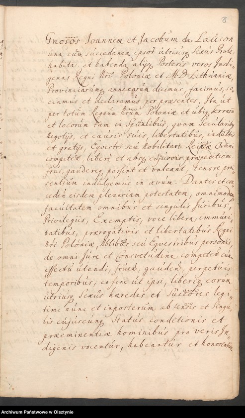 image.from.unit.number "V. [von] Lauson [Johannes Jacobus de Lauson - indygenat]"