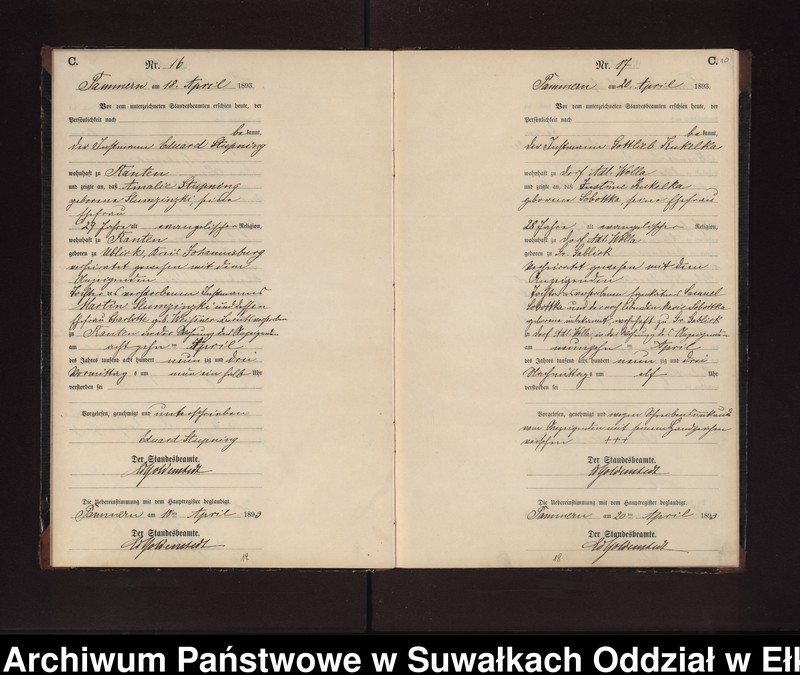 image.from.unit.number "Sterbe-Neben-Register des Preussischen Standes-Amtes Neuhoff Kreis Loetzen"