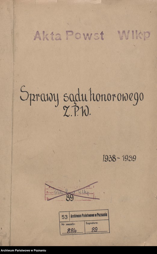 image.from.unit.number "Akta Sądu Honorowego Związku Powstańców Wielkopolskich."