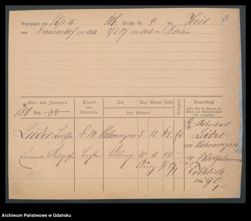 image.from.unit.number "Karty meldunkowe: Lieder - Liedtke August"