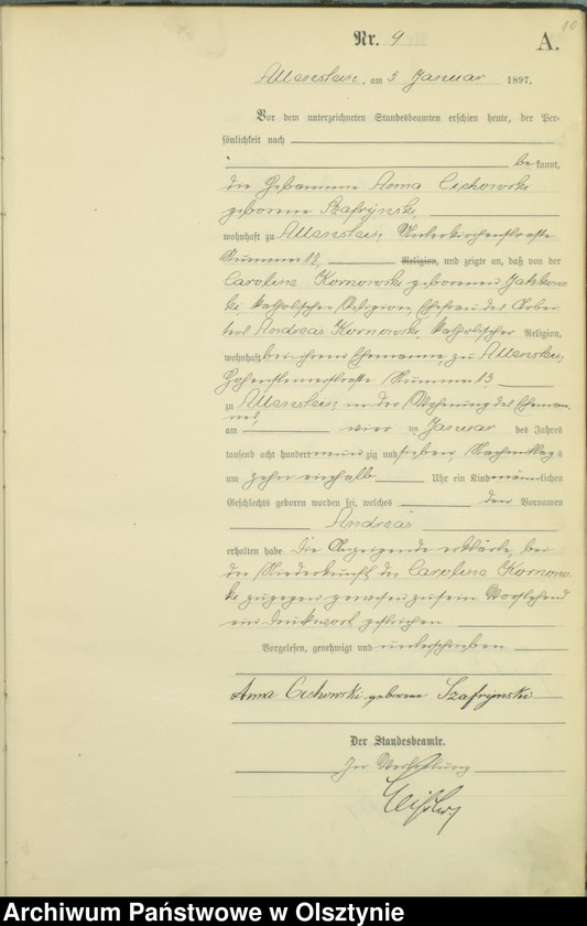 image.from.unit.number "Geburts-Haupt-Register Tom I,Nr 1 - 399"