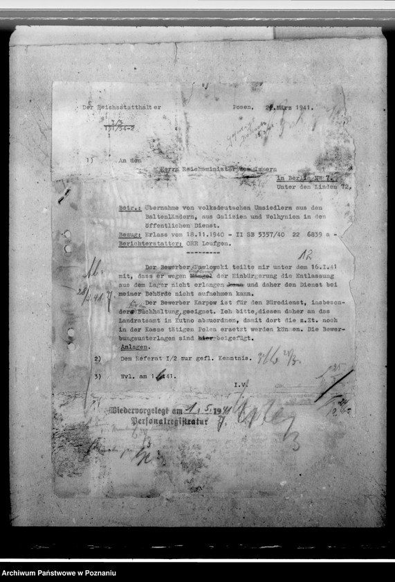 Obraz 16 z jednostki "Pawlowski, Tadeus; Karpow, Leonidas - ubieganie się o zatrudnienie w administracji ogólnej"