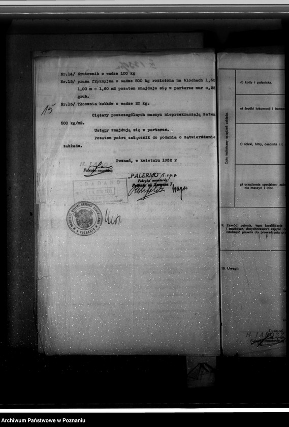 Obraz 20 z jednostki "Zatwierdzenie wytwórni musztardy H. Jarosz Poznań"