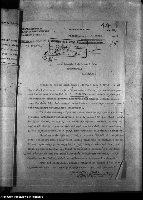 Obraz 19 z jednostki "Budżet domeny woj.. poznańskiego i pomorskiego na rok 1921"