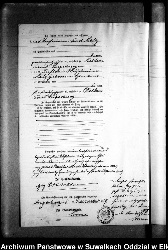 image.from.unit.number "Heiraths-Neben-Register des Preussischen Standes-Amtes Kehlen Kreis Angerburg"