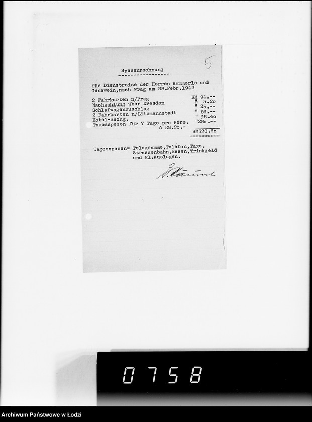 Obraz 9 z jednostki "4. Kassenbelege von nr 627- 846"