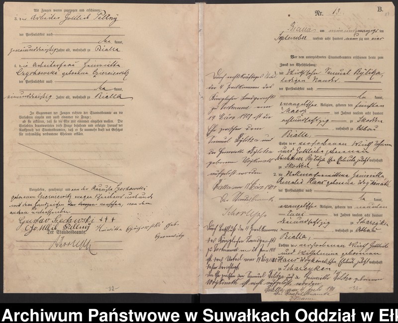 image.from.unit.number "[Heiraths-Haupt-Register des Königlichen Preussischen Standes-Amtes Bialla Kreis Johannisburg]"