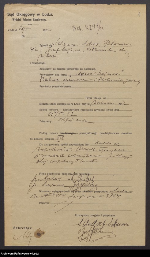 Obraz 3 z jednostki "Anders i Szajnik - pralnia chemiczna i farbiarnia garderoby"