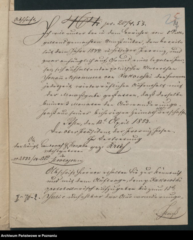 Obraz 11 z jednostki "A. betr. Nepomucen von Rakowski in Smolisz /auch Josef und Anton/"