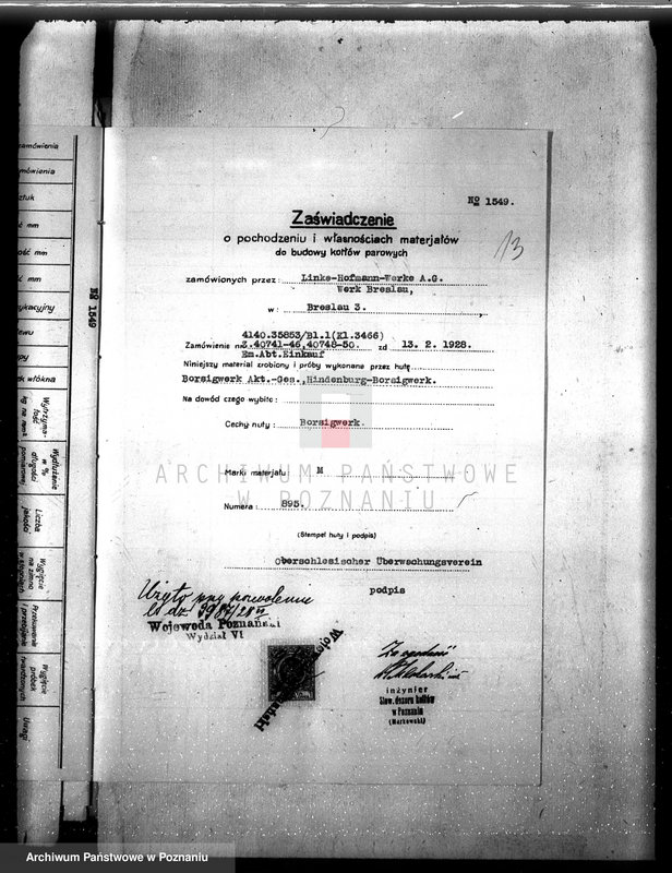 Obraz 18 z jednostki "Dominium Kobylniki pow. kościański - własność D. Kwilecki nr woj. kotła 6237"