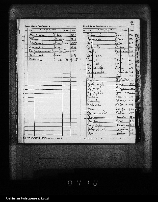 Obraz 16 z jednostki "Skorowidz do akt urodzeń"