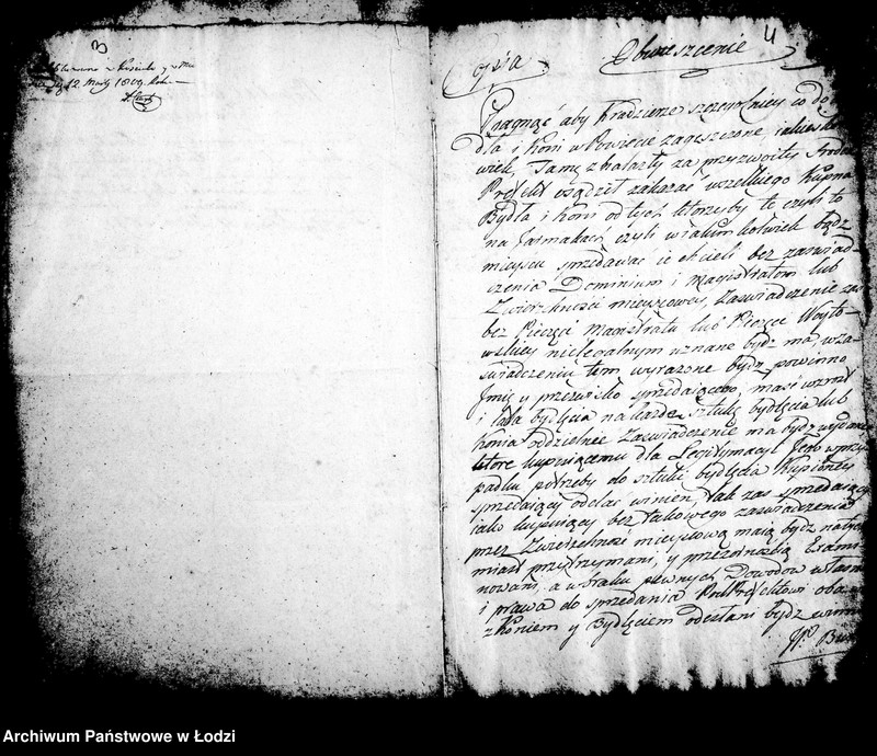 Obraz 8 z jednostki "Akta tyczące się urządzeń względem prowadzenia na jarmarki i sprzedawania bez zaświadczeń inwentarza i zaszłych korespondencji"