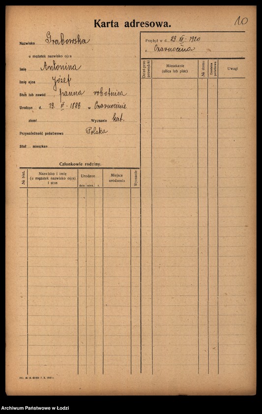 image.from.unit.number "[Spis ludności Łodzi] Grabowska - Graczuchin"