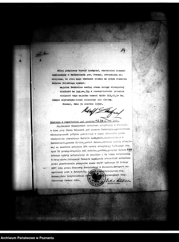 Obraz 18 z jednostki "Majątek Pawłowice powiatu poznańskiego wyłączenie z art. 5 ustawy o wykonaniu reformy rolnej"