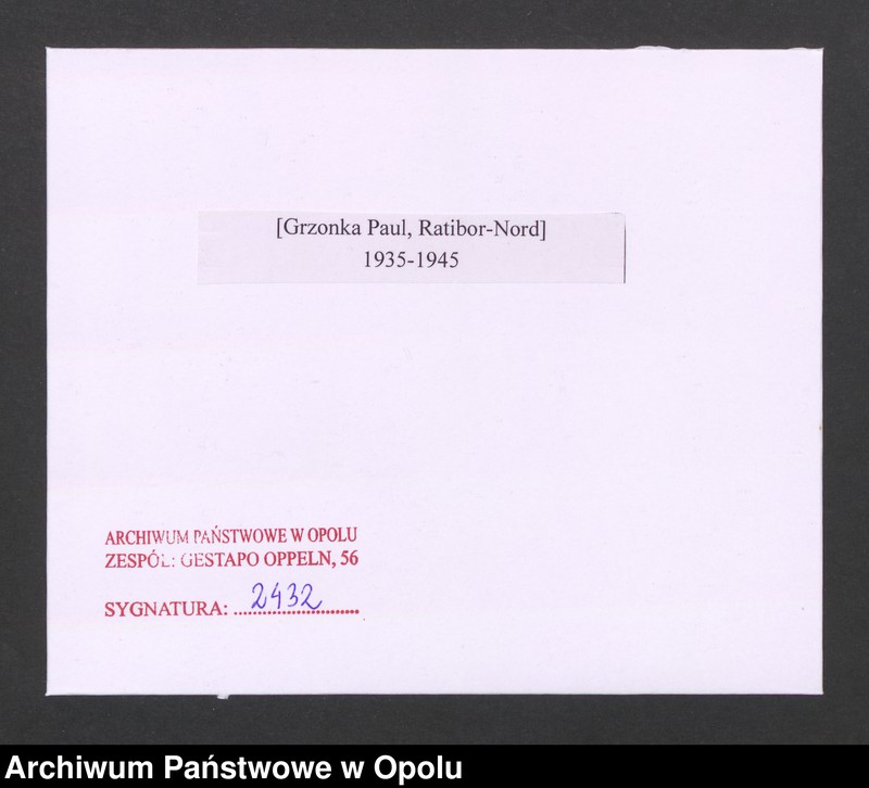 Obraz 2 z jednostki "[Grzonka Paul, Ratibor-Nord]"