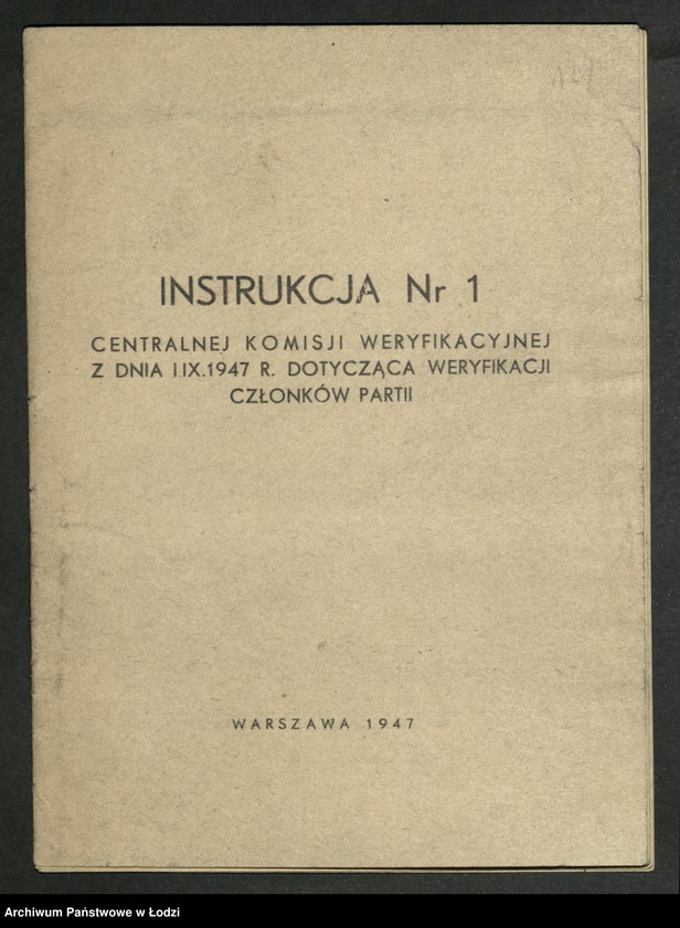 Obraz 15 z jednostki "Instrukcje Wydziału Organizacyjnego Komitetu Centralnego Polskiej Partii Robotniczej"