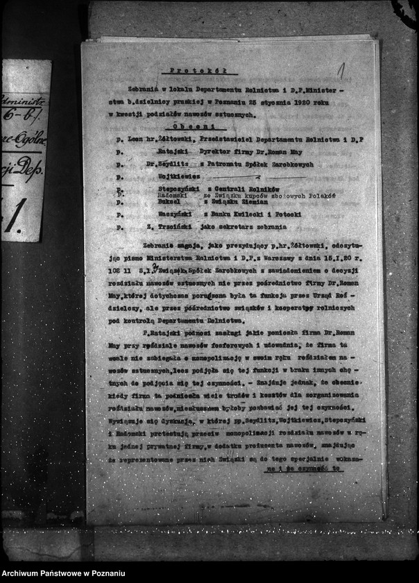 Obraz 5 z jednostki "Sprawy gospodarcze-ogólne protokoły Konferencji Departamentu"