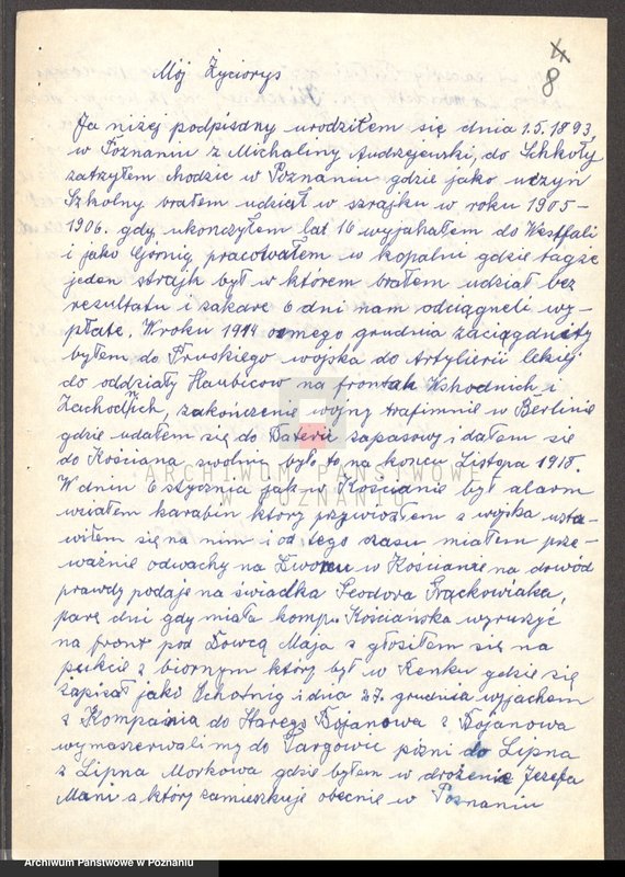 Obraz 20 z jednostki "Życiorysy powstańców wielkopolskich: A - tom ll /Andrzejewski Piotr - Augustyniak Szczepan/."