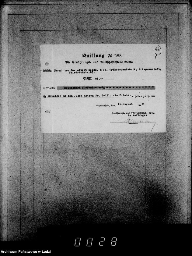 Obraz 11 z jednostki "J.121-135 [Wnioski Żydów w Getcie o zwrot długów za wzięty na kredyt towar przez kupujących]"