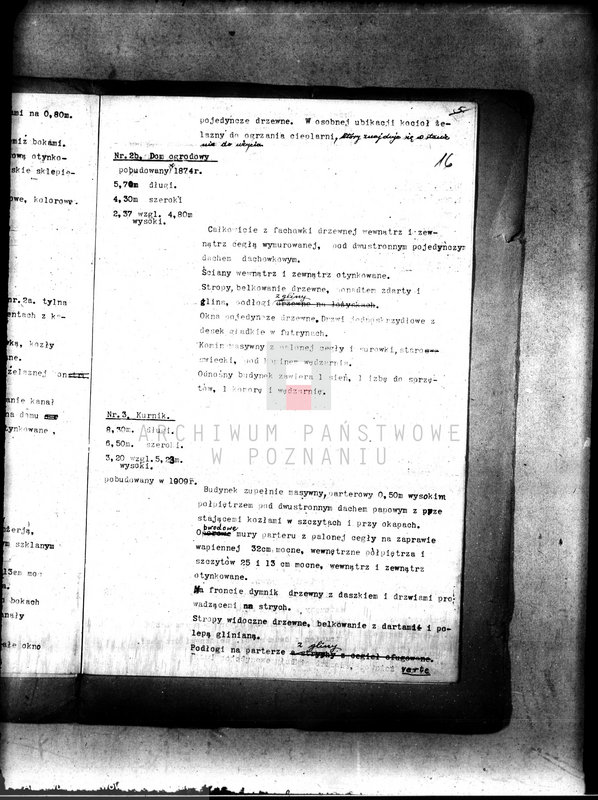 Obraz 20 z jednostki "Księga inwentaryzacyjna zabudowań na majątku państwowym Kopanina powiat wągrowiecki /opisy budynków/"