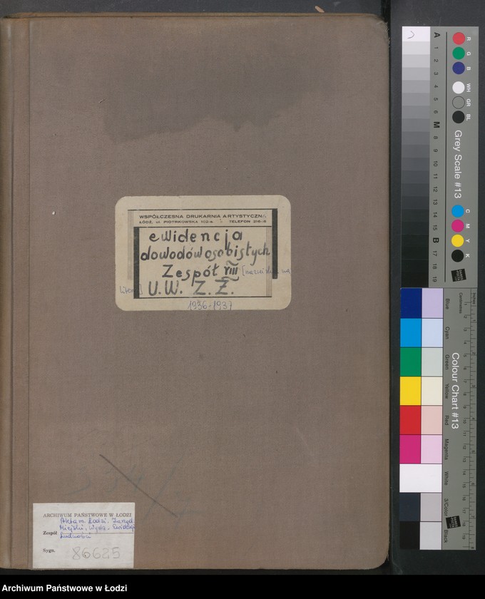 Obraz 2 z jednostki "Ewidencja dowodów osobistych wydanych przez Zarząd Miejski w Łodzi, zespół nr 8 [- nazwiska na litery] U, W, Z, Ż"
