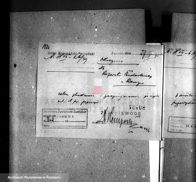 Obraz 16 z jednostki "Zatwierdzenie zakładu przemysłowego / Rozbudowa Rzeźni Miejskiej, - oddział konserw miejskich Zarząd Miejski w Kościanie"