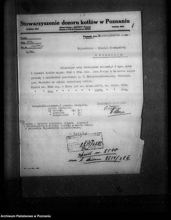 Obraz 5 z jednostki "Majętność Ocieszyn pow. obornicki, własność Skrzydlewski nr woj. kotła 8541"