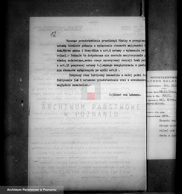 Obraz 17 z jednostki "Przymusowy wykup majątku Wyrza powiatu wyrzyskiego"