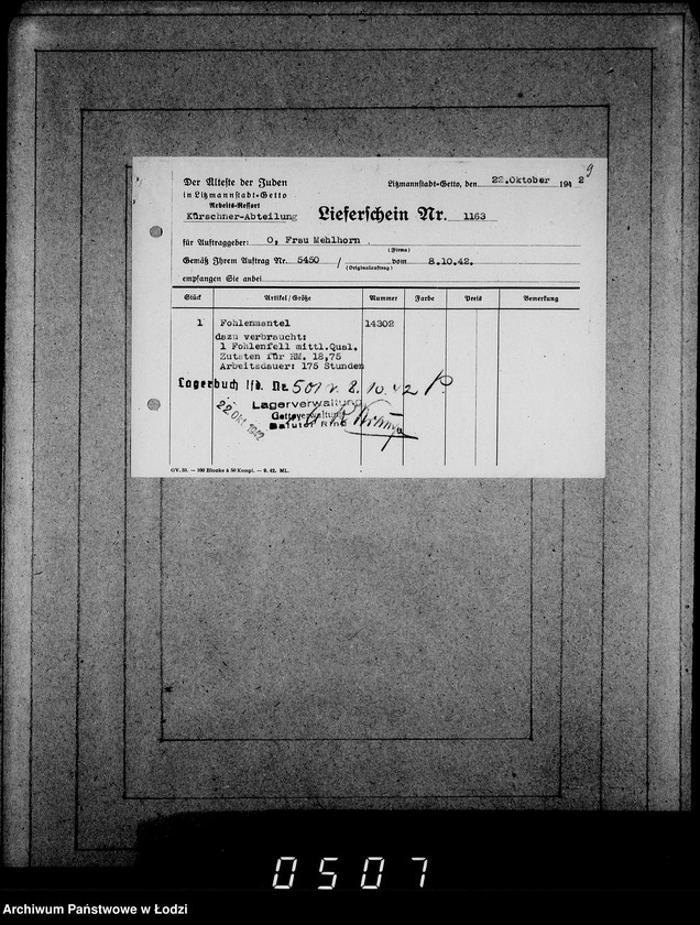 Obraz 13 z jednostki "[Korespondencja, rachunki i zamówienia instytucji i firm]"