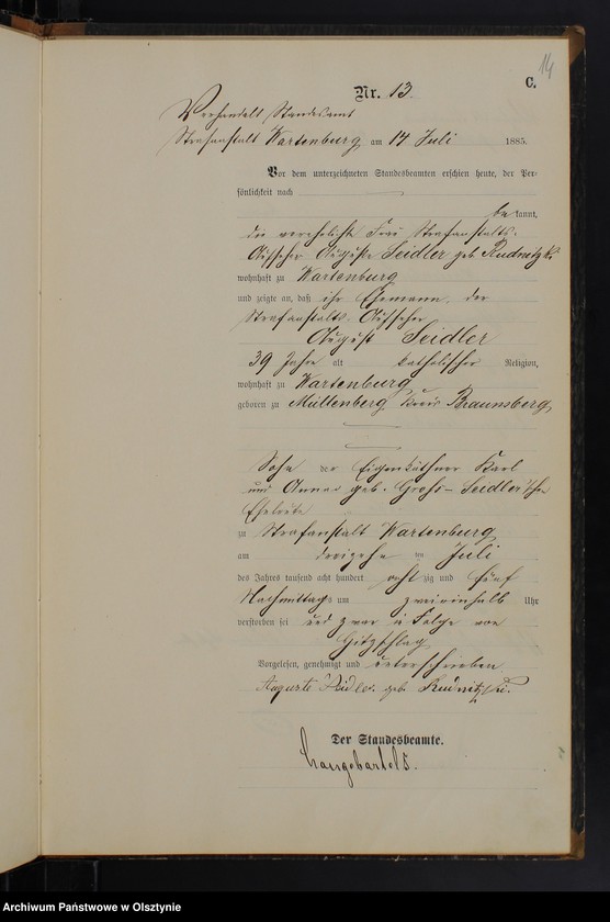 image.from.unit.number "Sterbe-Haupt-Register Nr 1 - 16"