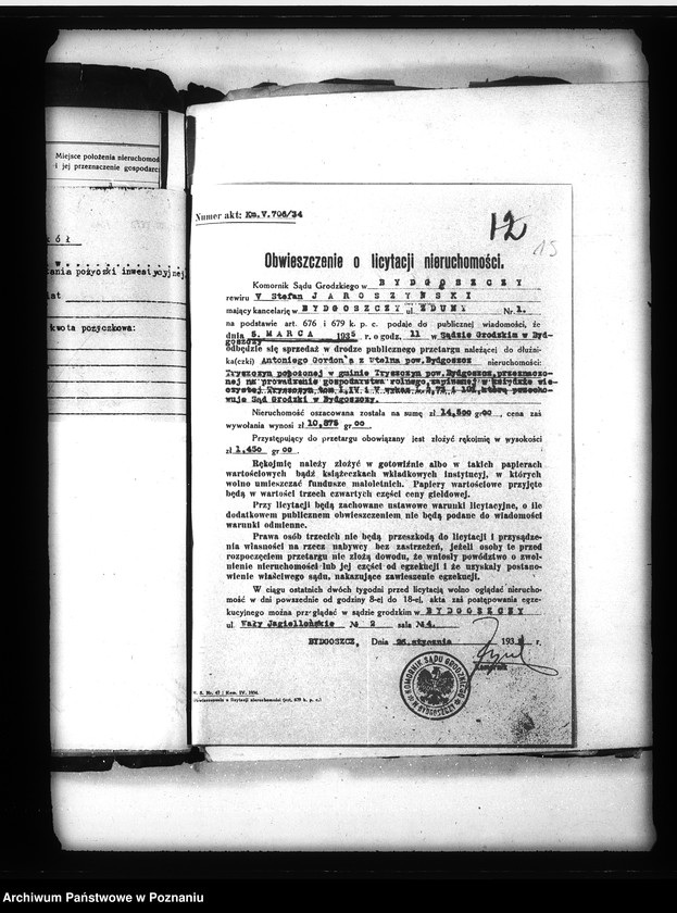 Obraz 20 z jednostki "Przymusowe przetargi nieruchomości powiatu bydgoskiego"