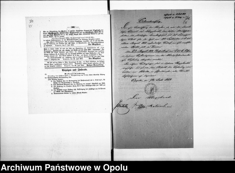 Obraz 20 z jednostki "Acta des Magistrats zu Oppeln betreffend: die Strassen-Beleuchtung und Verdingung der Oellieferung. de Anno 1853"