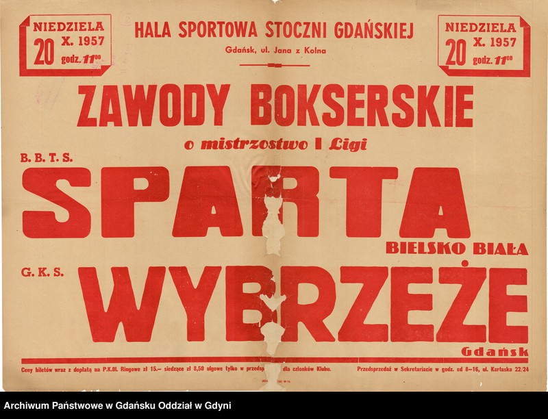 Obraz 14 z kolekcji "Afisze i plakaty wydarzeń sportowych organizowanych w Gdańsku w latach 50. i 60. XX w.111"