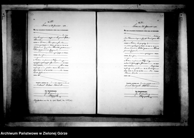 Obraz 20 z jednostki "[Księga akt urodzenia rok 1900-Żary miasto]"