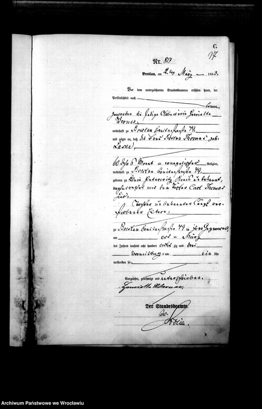 image.from.unit.number "Sterbe-Haupt-Register Breslau I 1883 Band 3"