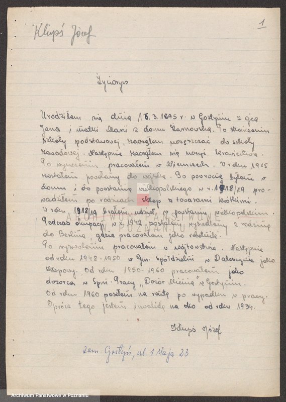 Obraz 12 z jednostki "Życiorysy powstańców wielkopolskich: K - tom Vl /Klupś Józef - Kołodziej Antoni/."