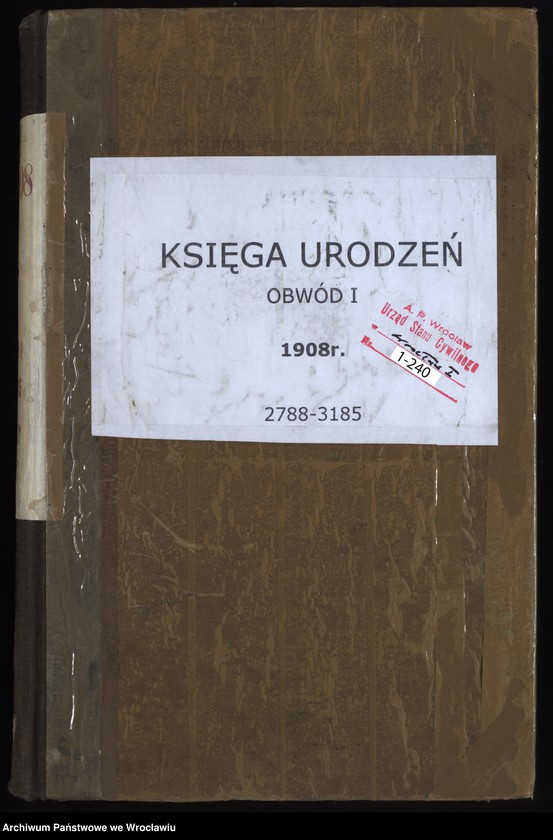 image.from.unit.number "Geburts-Neben-Register Breslau I 1908 Band 8"