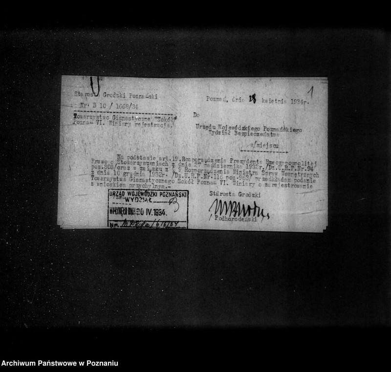 Obraz 5 z jednostki "/Towarzystwo Gimnastyczne Sokół w Poznaniu Winiary - rejestracja/"