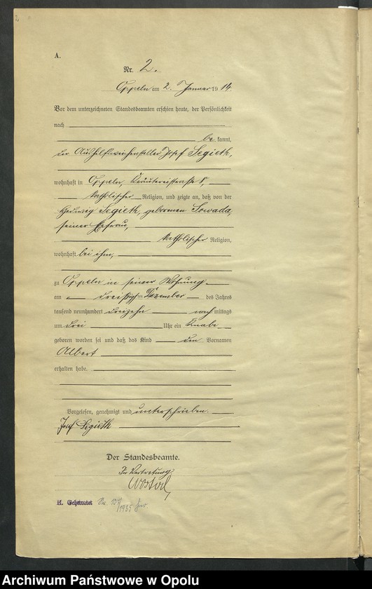 image.from.unit.number "Urząd Stanu Cywilnego Opole Księga Urodzeń Rok 1914 1-519"