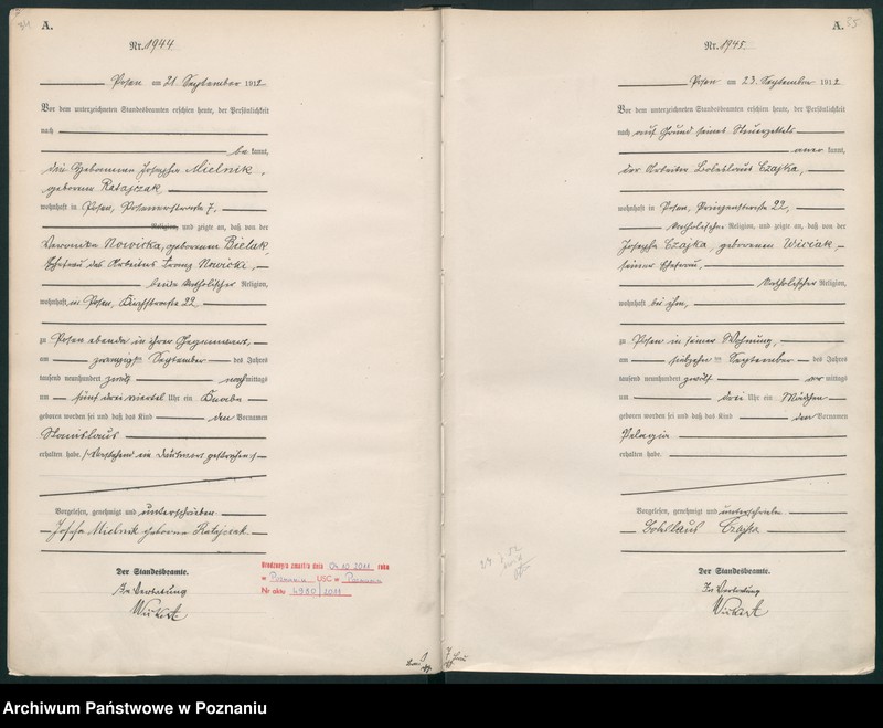 Obraz 20 z jednostki "Księga miejscowa urodzeń tom V -VI [Rejestr główny urodzeń]"