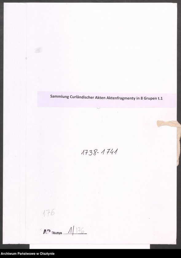 image.from.unit.number "Sammlung Curländischer Akten Aktenfragmenty in 8 Grupen t.1"