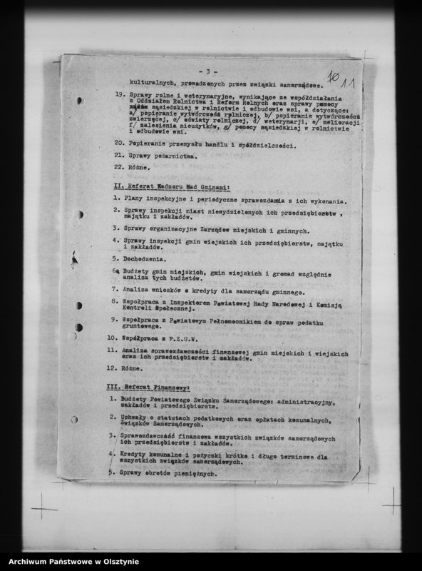Obraz 14 z jednostki "Szczegółowy podział czynności i rzeczowy podział akt oddz. samorządowych i U. W."