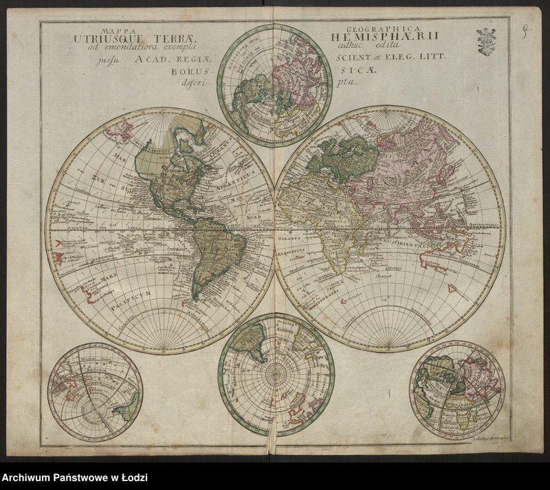 Obraz 11 z jednostki "Geographischer Atlas besteherd in 44 Land-Karten worauf alle Theile des Erd-Grenses vorgestellet werben. Auf Befehl der Königlischen Academie der Wissenschaften, Berlin 1750"