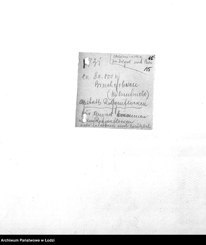 Obraz 18 z jednostki "Bedarfsmeldungen [Zapotrzebowania na żywność]"