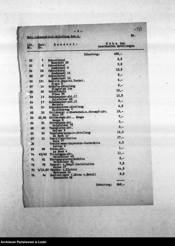 Obraz 19 z jednostki "[Korespondencja PSŻ z wydziałami i resortami w sprawie przydziałów żywnościowych dla ich pracowników]"