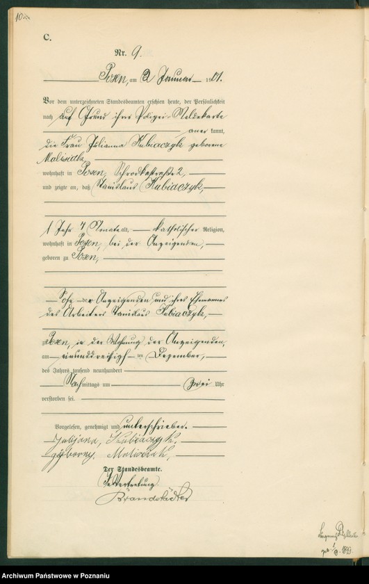 Obraz 12 z jednostki "Księga miejscowa zgonów t. I"