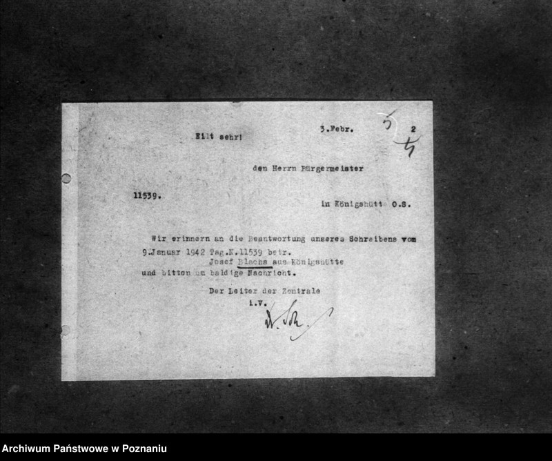 Obraz 9 z jednostki "Korespondencja w sprawie miejscowych Niemców, którzy zginęli w 1939 roku oraz donos Niemca B. Reymanna z powiatu wałeckiego na jego sąsiada, Niemca Breitinga o sprzyjanie Polakom"