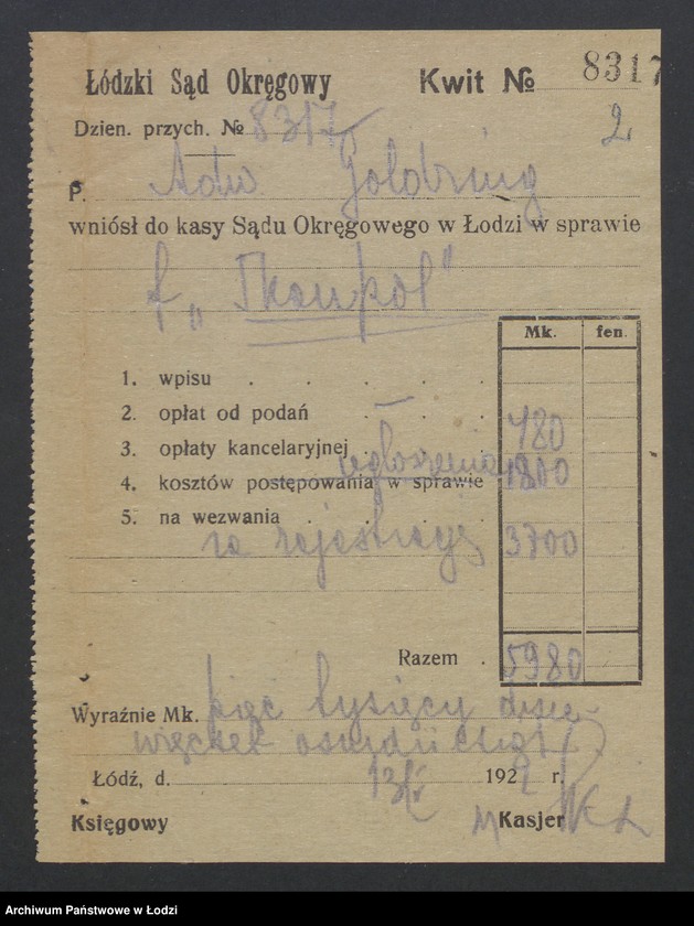 Obraz 4 z jednostki "Firma Tkanpol - Zawadzki, Husman, Zawluk - wyrób i sprzedaż towarów manufakturowych"