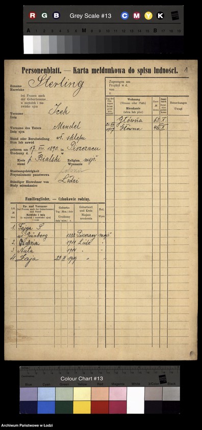 Obraz 3 z jednostki "[Spis ludności Łodzi] Szterling-Sztikert"