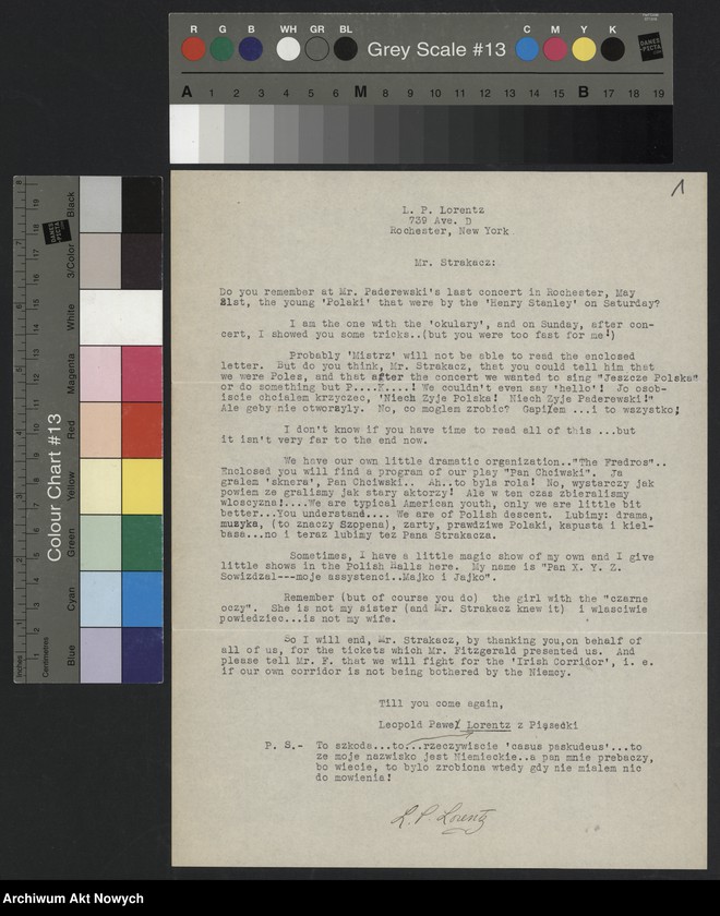image.from.unit.number "Lorentz Leopold P. (członek "Fredro Dramatyczne Kółko", Rochester, N.Y.); L.1"